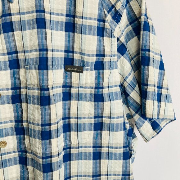 Eddie Bauer Men's Pack It Seersucker Short-Sleeve Shirt Size XL EUC - Picture 4 of 16